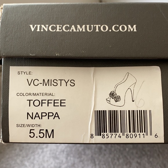 Vince Camuto Mistys peep toe Nappa leather platform pump. 5.5 . Toffee color. - Picture 11 of 11